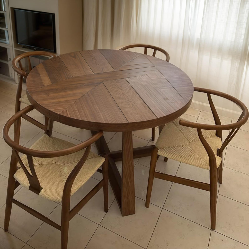 Y Wishbone Chair, Solid Ash Wood Dining Chair (Walnut)