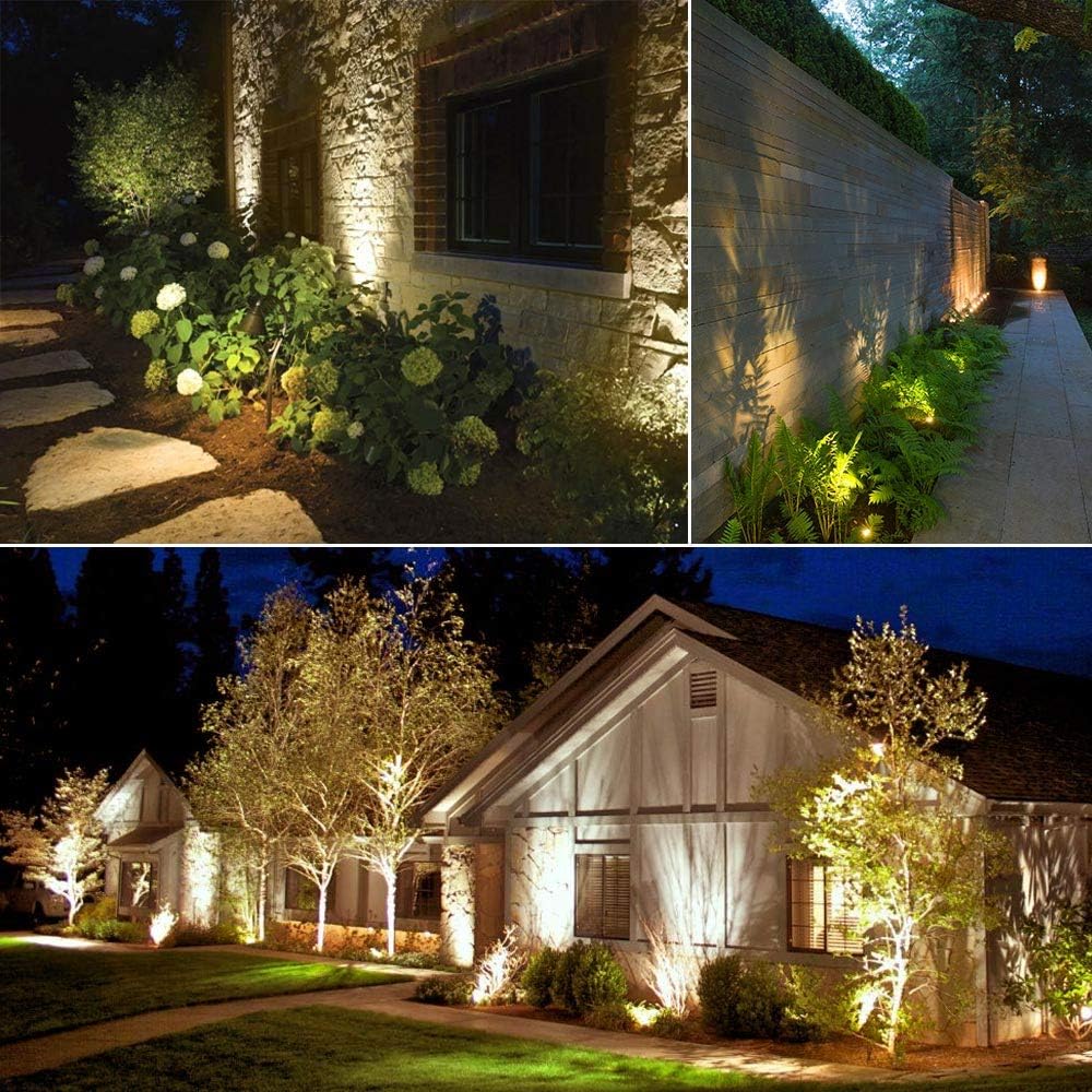4 Pack Outdoor Landscape Lighting with Transformer, LED Spot Lights | Low Voltage Outdoor Yard Lighting, Extendable
