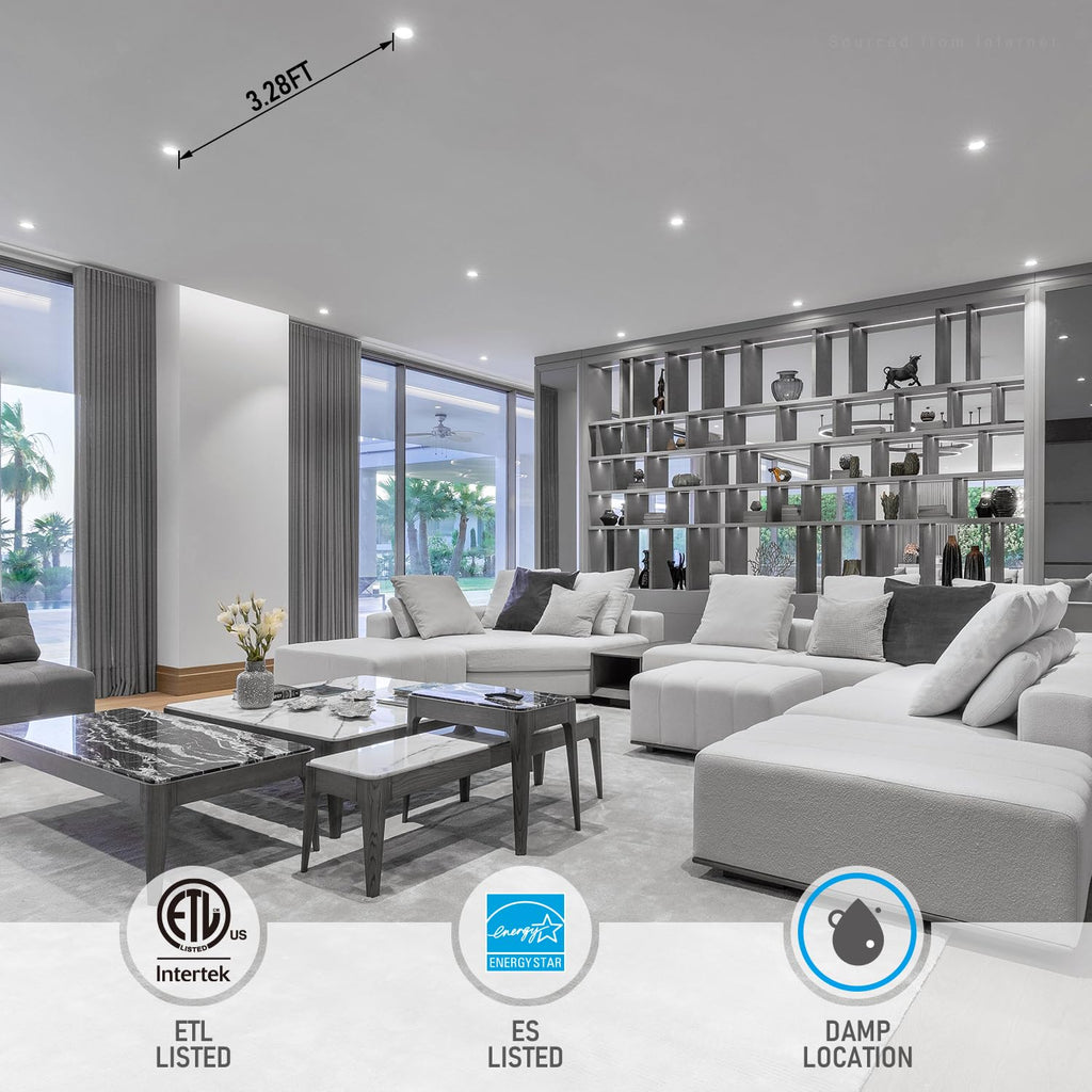 Ultra-Thin LED Recessed Light, 5000K Daylight