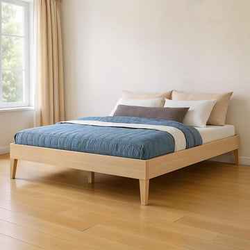 Bear Platform Bed (Queen), Oak Embossed Natural