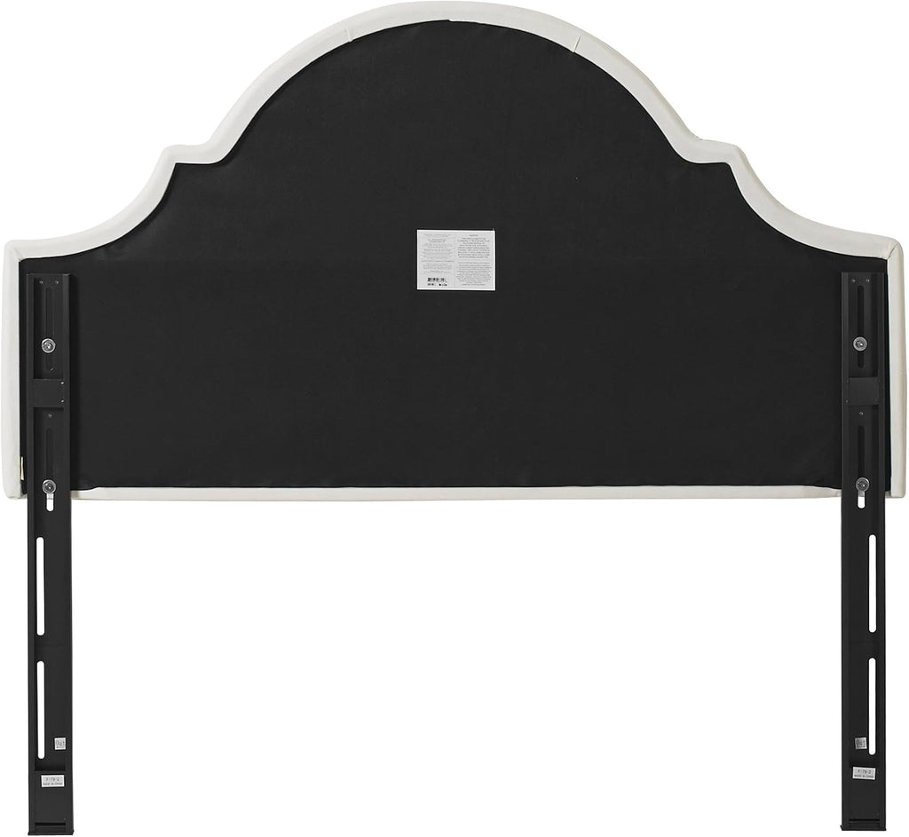 Upholstered Queen Headboard, Antique White Woven