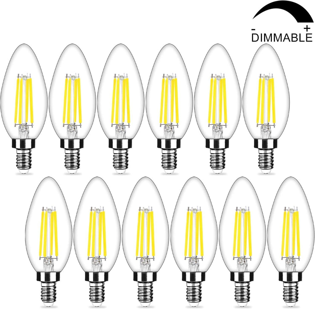 Dimmable E12 LED Candelabra Bulbs 40Watt Equivalent, 5000K Daylight White, 450Lumens, 4W B11 Vintage