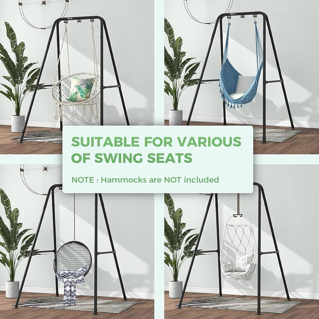 Hammock Chair Stand Heavy-Duty 300LBS Swing Stand | A-Frame, Powder-Coated Steel, Hammock Stand for Outdoor Indoor