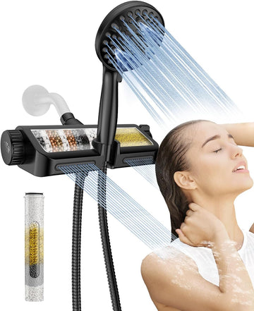 Filtered Shower Head with Handheld Combo Matte Black