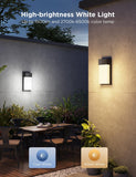 Outdoor Wall Light, 2 Pack, 1500LM Smart RGBIC Porch Lights Outdoor with 45 Scene Modes
