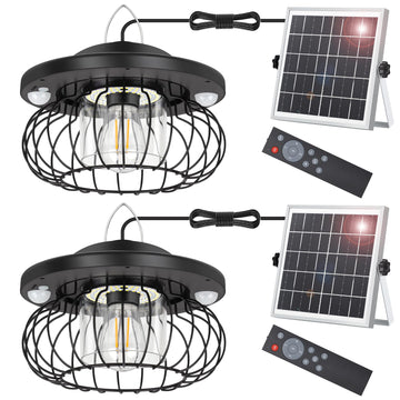 Solar Shed Light Outdoor Indoor, Bright 5 Modes (Daytime Available) Lamp with 3 Color Temps Dual Motion Sensor