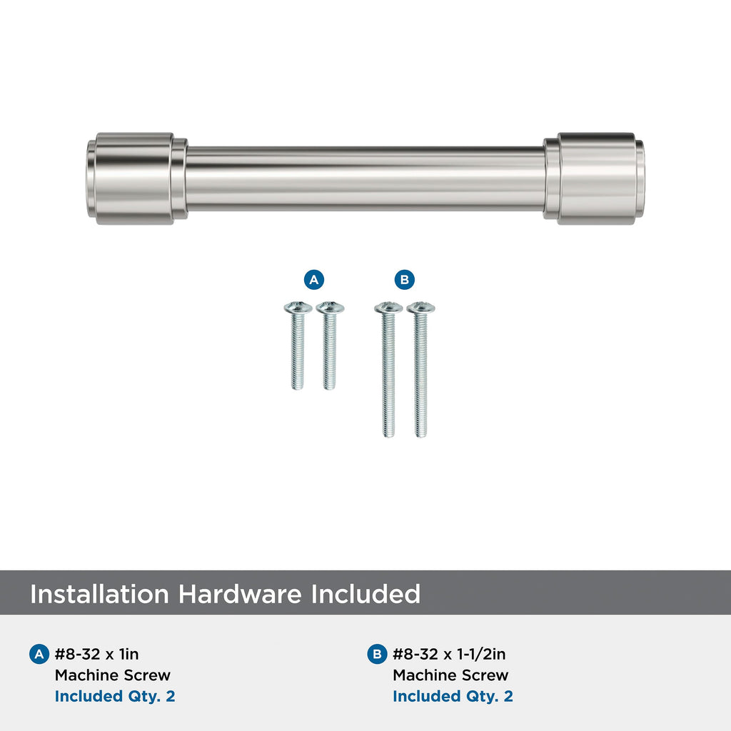3-3/4" Faircrest Polished Nickel Drawer Pull