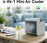 Portable Air Conditioner Fan, 4-in-1 Mini Air Cooler with 450ML Water Tank