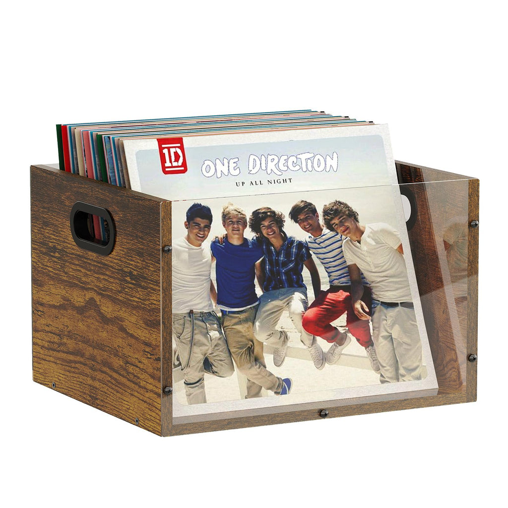 Acrylic Vinyl Record Storage Crate, Visible Record Holder