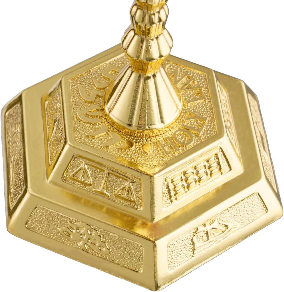 Large 7 Branch Hanukkah Gold Plated Jewish Menorahs Candle Holder