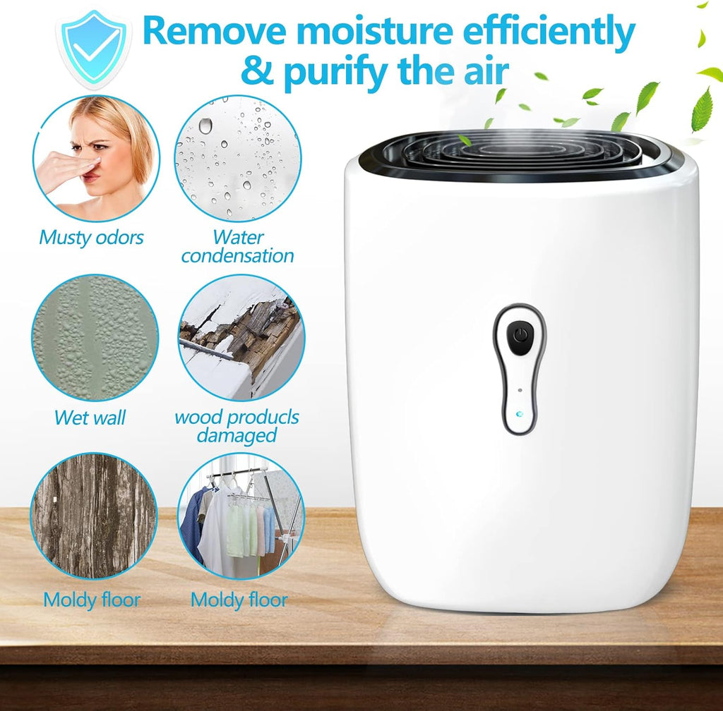 Dehumidifiers for Home 27oz(800ml) Small Auto Shut off Dehumidifiers with Drain Hose