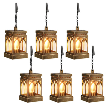 6 Pack Solar Lanterns Outdoor Waterproof, Brighter Hanging Solar Lantern Lights for Outside, Auto ON/Off Lanterns