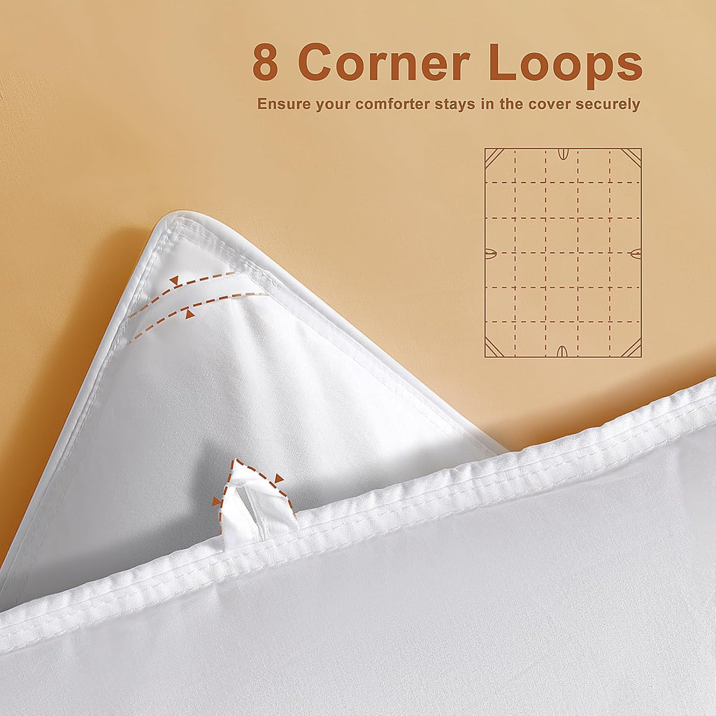 Feather Down Fiber Comforter King, Ultra Soft Fabric Duvet Insert, Luxurious Hotel Collection White 