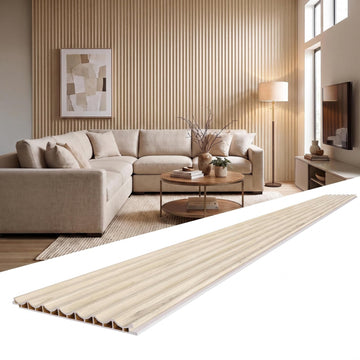 WPC Slat Wall Panels 8 Pack 96" x 8", Waterproof Fluted Wall Paneling, Accent 3D Wall Panel for Wall Decor, Bathroom