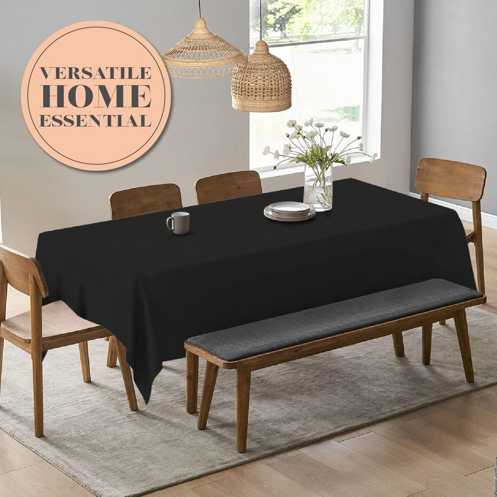 Black Table Cloths for 8 Foot Rectangle Tables, 2 Pack, 60x126