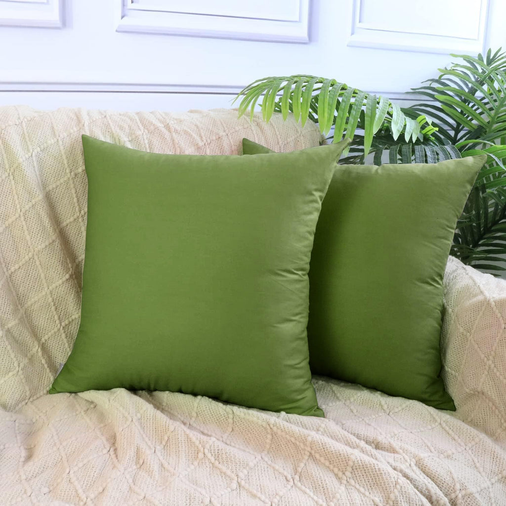4-Pack 100% Cotton Comfortable Solid Decorative Throw Pillow Case, Square Cushion Cover Pillowcase Sublimation Blank