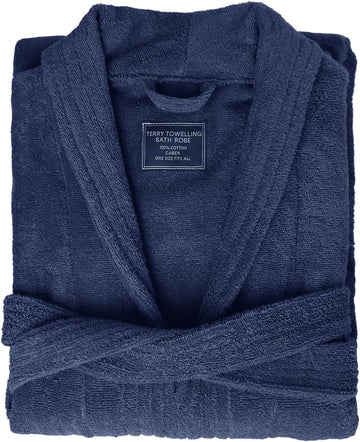 Bathrobe Mens,Pure Cotton Robe for Men,Thick Terry Cloth Bathrobe,Luxury Long Combed Men's Cotton Robe
