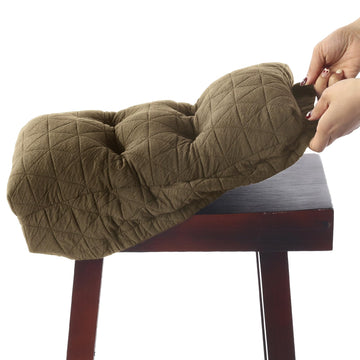 Saddle Stool Seat Cushion, Luxury Triangle Fashion Jacquard with Anti-Skid Silicone Bar Stool Cushion Padded (Green