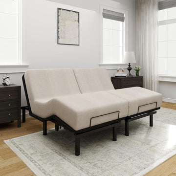 Split King Adjustable Bed Frame Base, Quiet Motor & Easy Assembly