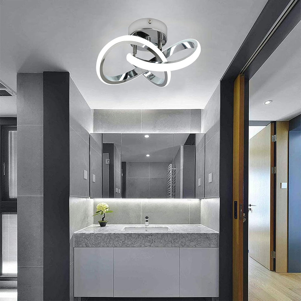 Hallway Light Acrylic Modern LED Ceiling Light Fixtures Cool White 6000K Close to Ceiling Lights Bathroom Kitchen