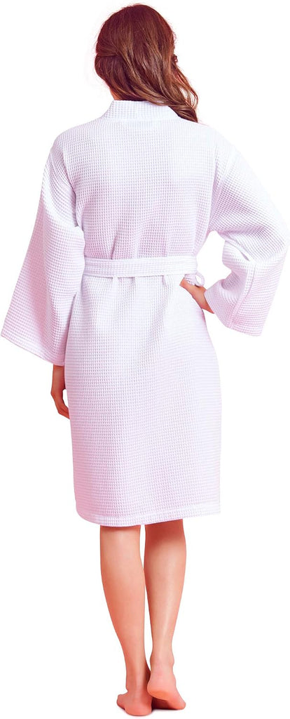 Women's Kimono Waffle Robe-Luxurious & Absorbent & Quick Dry-Cotton & Polyester Blend