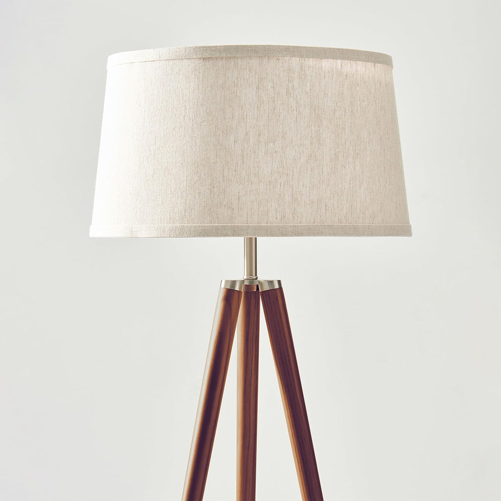 Emma LED Floor Lamp, Tall Lamp with Wood Legs, Mid-Century Modern Standing Lamp Reading, Tripod Lamps & Offices