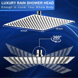 Rain Shower Head - 10 Inch High Pressure Shower Heads 304 Stainless Steel Ultra Thin Square Showerhead Pressure