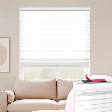 EZ Stick No Drill No Tools Cordless 1" Light Filtering Cellular Shade, 18" W x 42" H, White