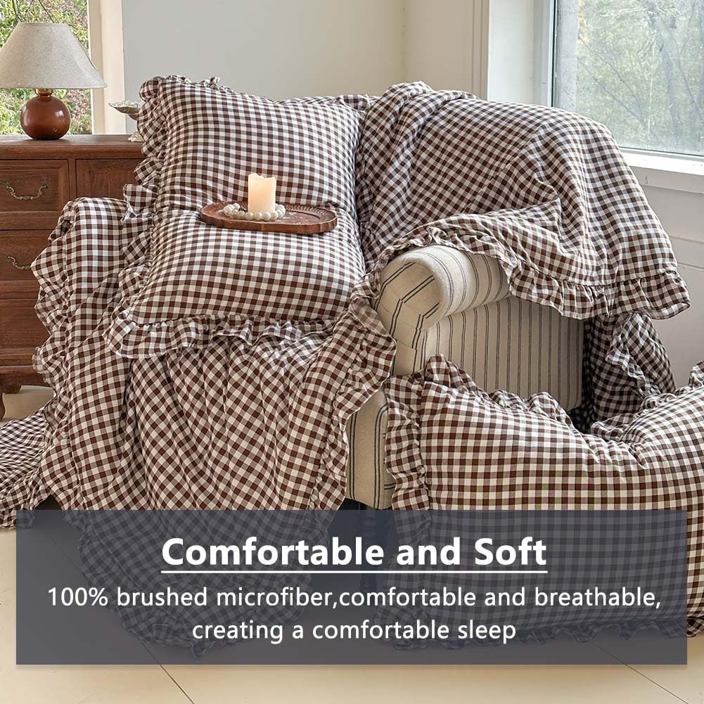 Mocha Gingham Comforter Set
