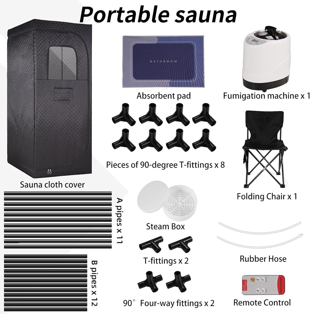 Portable Sauna Box Steam Room: Home Sauna Tent Kit for Personal Full Body Use Detox and Relaxation