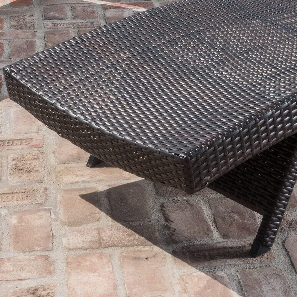 79'' Long Reclining Chaise Lounge Set (Set of 2), Outdoor Wicker Reclining Lounge Chair Patio Rattan Double Chaise