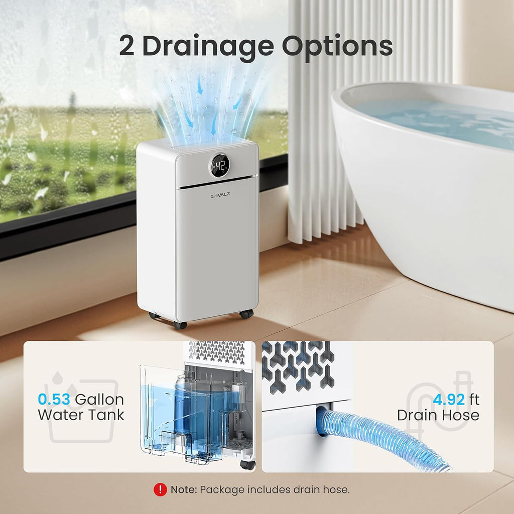 1800 Sq.Ft Dehumidifier for Basement, Quiet Dehumidifier for Home, Bedroom, Bathroom, Humidity Display
