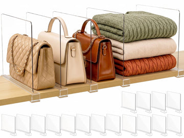Shelf Dividers Purse Organizer for Closet: Acrylic Clear 16 Pack