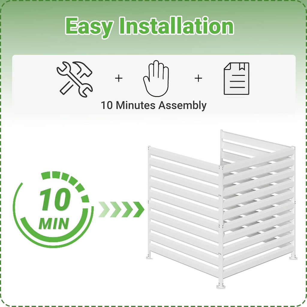 42" H x 38" W Metal Privacy Fence Panels for Outside, Air Conditioner Fence, Decorative Fence Panels for Privacy (2 Panels)