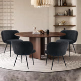 Dining Chairs Set of 2, Upholstered Fabric Dining Room Chairs with Metal Legs, Farmhouse Kitchen Chairs or Modern Accent Chairs for Home, Black