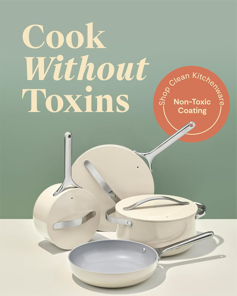 12-Piece Non-Stick Ceramic Cookware Set | Pots, Pans, Lids and Kitchen Storage, PFAS and PFOA Free, Oven Safe Pan Set