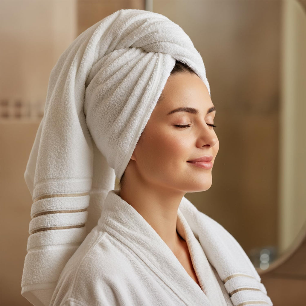 Bath Towels Set - Luxury 6-Piece Cotton Towels, Soft Absorbent & Quick Dry, 600 GSM Bath Towels Spa Quality