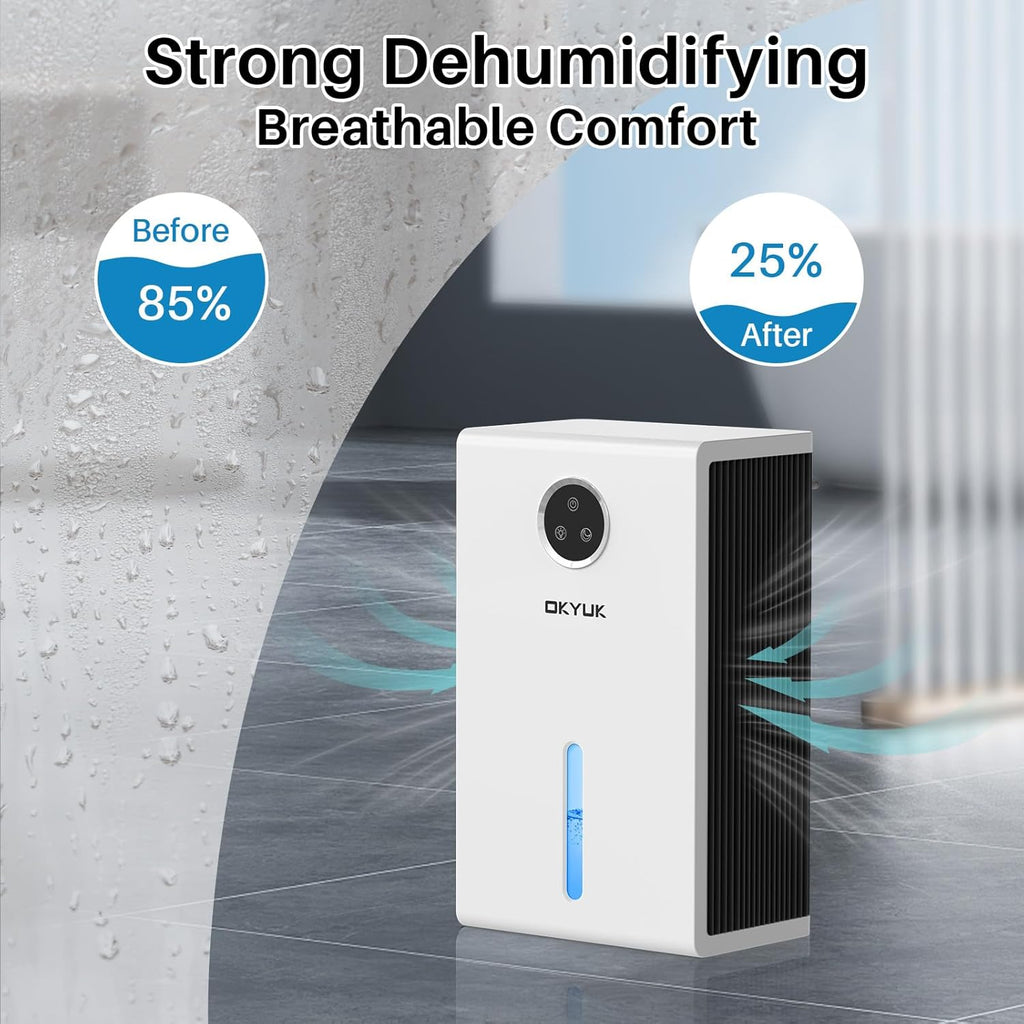 Dehumidifier, 95 oz dehumidifiers for home,1000 sq. ft Dehumidifiers for Bedroom with 7 Colors LED Light