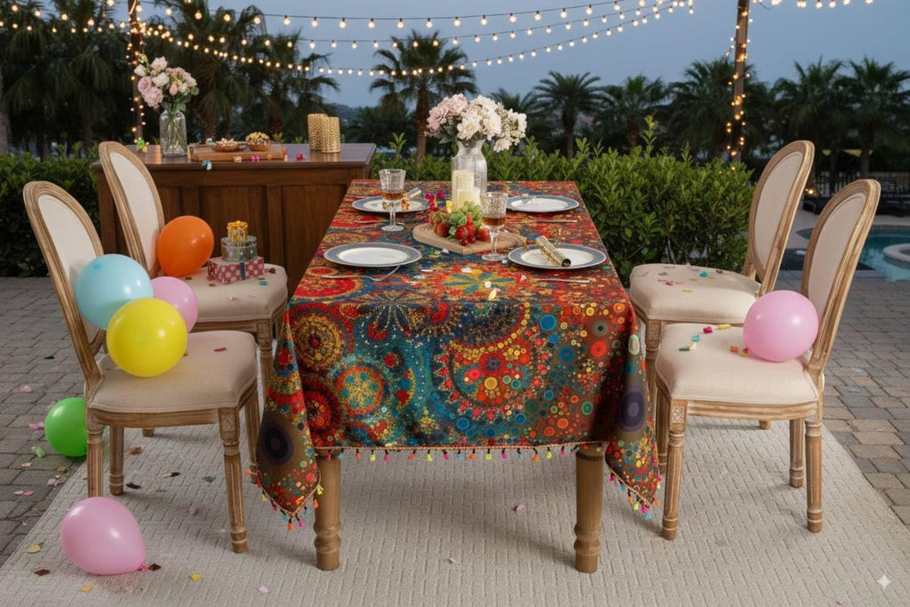 Bohemian Geometric Waterproof Rectangle Table Cloth 60x102inch