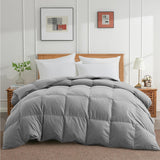 Queen Down Comforter - All Season Ultra Soft Goose Down & Feather Fiber Fill