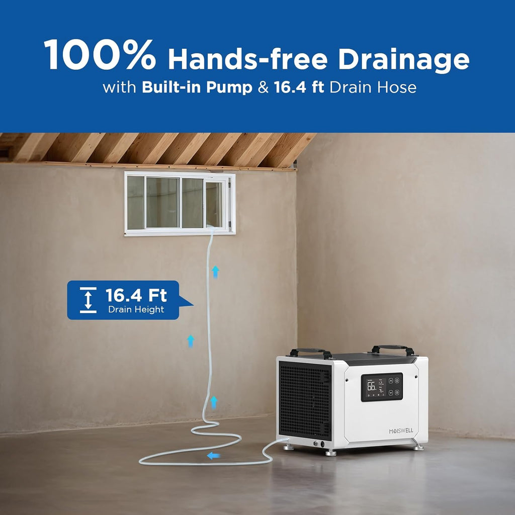 70 Pints Commercial Dehumidifier with Pump, Portable Crawl Space Dehumidifiers for Basement and Home