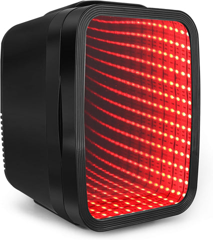 Mini Fridge, 4 Liter/6 Cans Small Refrigerator With Dimmable LED Light,AC/DC Portable Mini Cooler and Warmer, Gaming