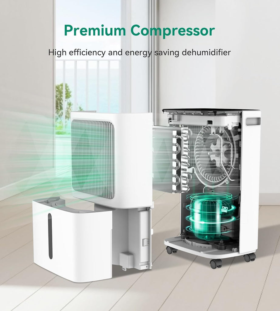 2500 Sq.Ft Dehumidifier for Basement with Drain Hose Max 34 Pints, Dehumidifiers for Home, Large Room, Bathroom