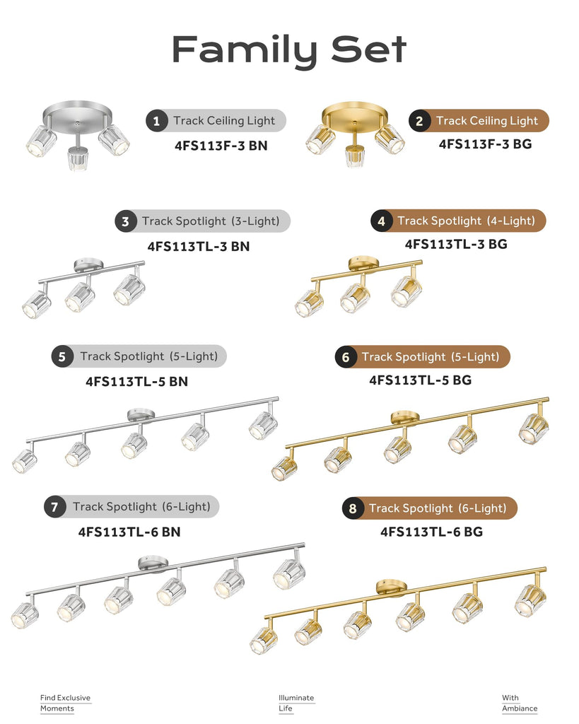 Round LED Track Lighting, 3000K Bulbs Included