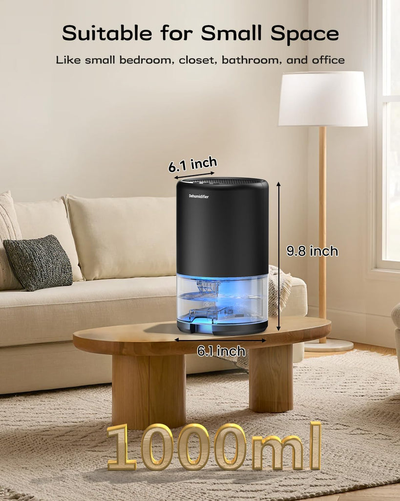 Dehumidifier, 35 oz Small Dehumidifiers for Home, Bathroom, Bedroom, Closet, Ultra-Quiet with Sleep Mode
