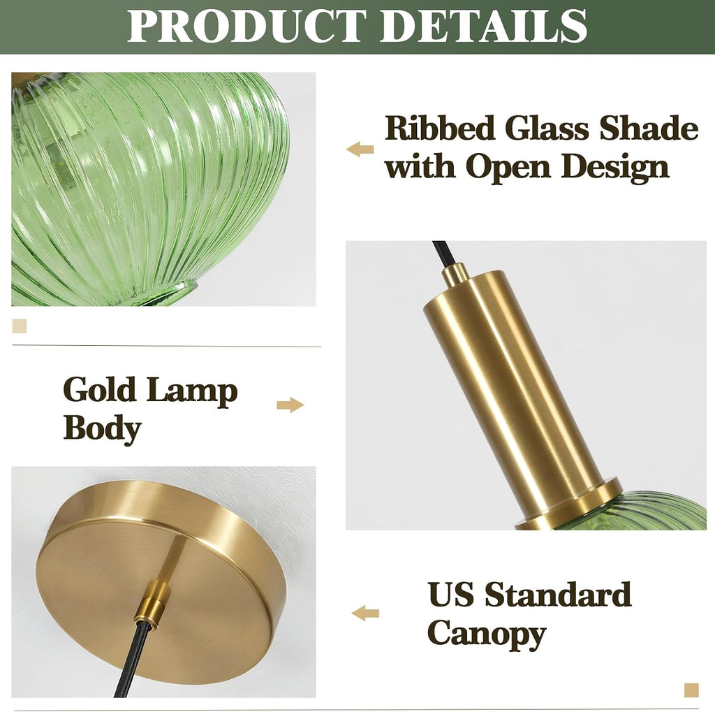 Lighting Modern Gold Globe Pendant Light Black Green Glass Bathroom Fixture Adjustable Brass Round Lights Kitchen