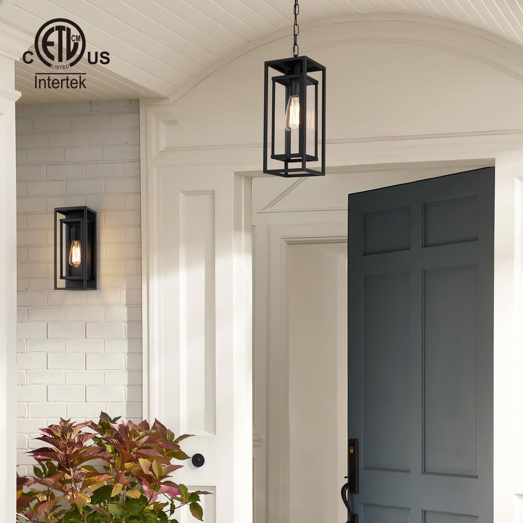 14" Outdoor Pendant Lights for Front Porch Hanging Lamps for House Outside Lighting Fixture for Patio Exterior