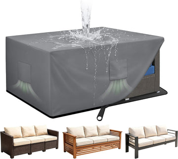 Patio Furniture Covers Waterproof Outdoor Couch Cover with Zipper | Fully Enclosed, Zipper Bottom, 79"L x 37"W x