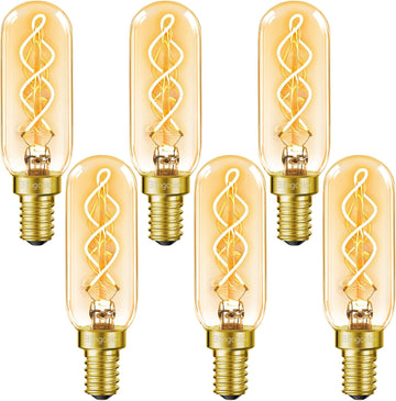 6 Pack Dimmable E12 LED Edison Candelabra Bulbs 40 Watt, Amber Warm 2200K