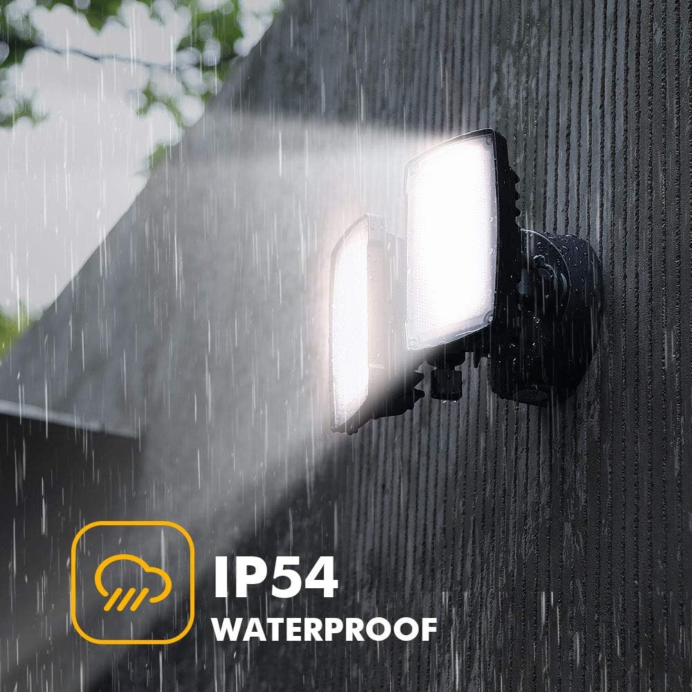 LED 3500 Lumen 32W 5000K Integrated Dual-Head Floodlight Outdoor Dusk to Dawn Waterproof Exterior Security Wall Light